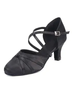 Women's Black Buttons Ballroom Shoes #416644