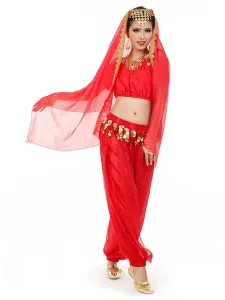 Belly Dance Costume Charming Chiffon Bollywood Dance Dress For Women With Veil #404254