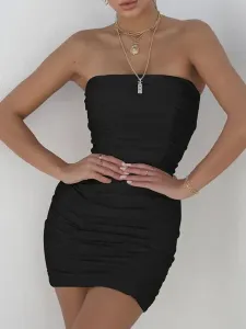 Sexy Bodycon Dress Strapless Party Dress Ruched Shaping Mini Dress