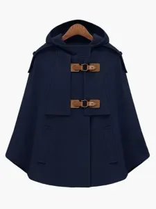 Women Camel Coat Hoodie Wrap Jacket Poncho Winter Wrap Coats #406256
