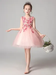 Flower Girl Dresses Jewel Neck Sleeveless Flowers Kids Party Dresses #446801