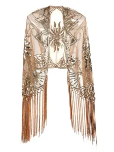 Flapper Dress Shawl Fringe Beaded Sequin 1920s Great Gatsby Accessory Retro Costume Accessories #437851