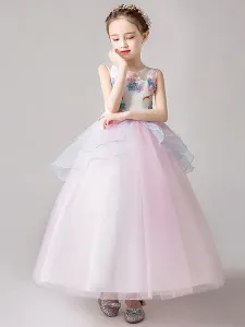 Flower Girl Dresses Jewel Neck Sleeveless Flowers Kids Party Dresses #446835
