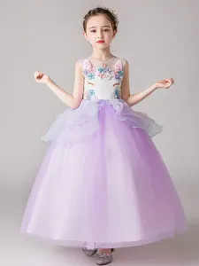 Flower Girl Dresses Jewel Neck Sleeveless Flowers Kids Party Dresses #446847