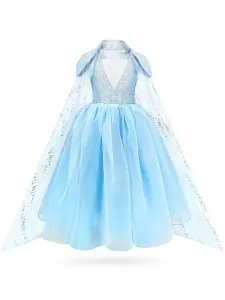 Flower Girl Dresses Square Neck Lace Sleeveless Tea-Length Princess Silhouette Buttons Kids Party Dresses