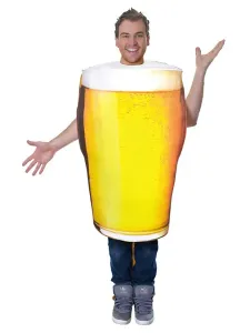 Food Costume Beer Adults Unisex Yellow Funny Costumes Halloween