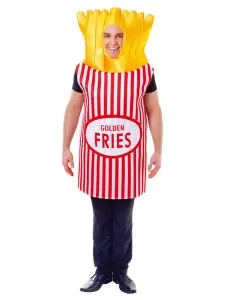 Food Costume Golden Fries Adults Unisex Halloween Costumes