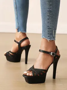 Women's Sexy Slingback Platform Heeled Sandals #559982