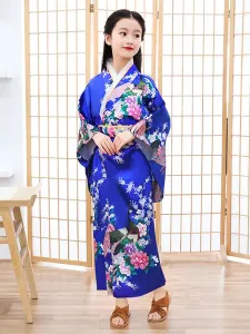 Asian Costume Kimono Blue Set Kid's Women's Holidays Costumes