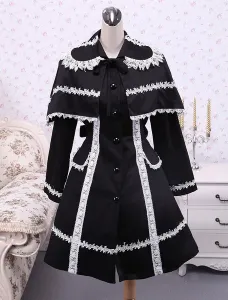 Black Cotton Lolita Jacket #407445