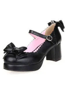 Bows Decor Lolita Shoes #404883