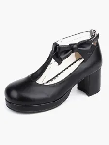 T-Strap Lolita Shoes with Bow Decor #404850