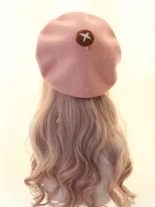 Sweet Lolita Hat Bear Decor Wool Lolita Beret Hats