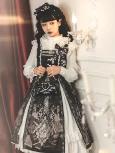 Sweet Lolita JSK Dress Burgundy Bowknots Polyester Lolita Jumper Skirts #469097