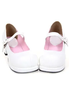 Sweet Chunky Heels Lolita Shoes Square Heels Platform Round Toe Strap #403018
