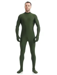 Dark Green Morph Suit Adults Bodysuit Lycra Spandex Catsuit #407096