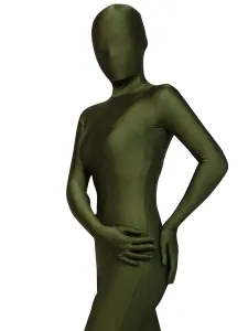 Halloween Morph Suit Dark Green Lycra Spandex Zentai Suit #407418