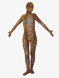 Halloween Tiger Skin Color Lycra Spandex Zentai Suit #407562