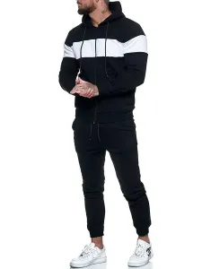 Men's Activewear 2-Piece Long Sleeves Hooded White #935103