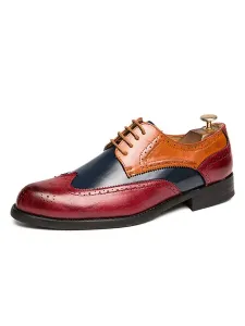 Men's Color Block Wingtips Dress Derby Shoes #451003