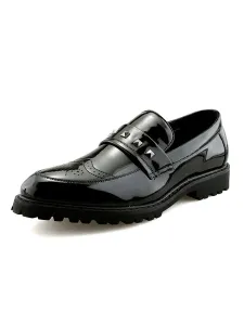 Men's Loafer Shoes Slip-On Rivets Round Toe PU Leather