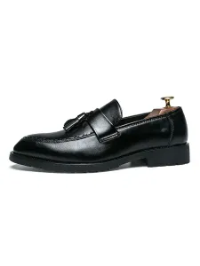 Loafer Shoes For Men Slip-On Round Toe PU Leather