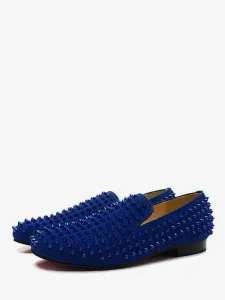 Mens Bule Spike Loafers Prom Party Wedding Shoes #417576