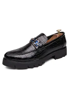 Men's Loafer Shoes Comfy PU Leather Metal Details Slip-On #940781