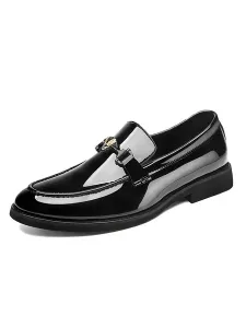 Mens Loafer Shoes Fashion PU Leather Metal Details Slip-On #940872