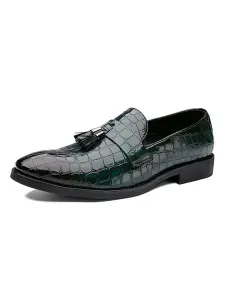 Mens Loafer Shoes Slip-On Round Toe PU Leather #941078