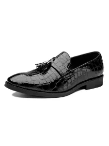 Mens Loafer Shoes Slip-On Round Toe PU Leather #941086