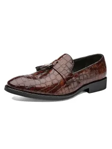 Mens Loafer Shoes Slip-On Round Toe PU Leather #941094