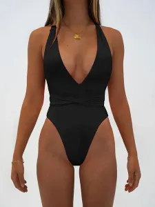 Women One Piece Swimsuits Pink Straps Neck Backless Summer Sexy Bathing Suits #940592