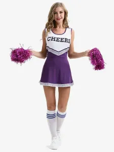 Halloween Cheerleaders Girl Costumes For Women Black Sexy Polyester Short Dress Holidays Costumes Full Set #511342