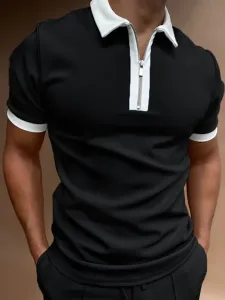 Mens Polo Shirt Short Sleeves Regular Fit Dark Navy Fashion Polo Shirts #509167