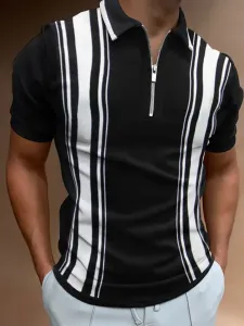 Polo Shirt For Men Short Sleeves Regular Fit Black Fashionable Polo Shirts #509152