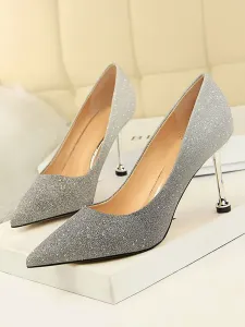 Women's Glitter Stiletto Heel Pumps Evening Prom Shoes #429544