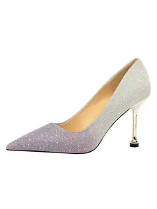 Women's Glitter Stiletto Heel Pumps Evening Prom Shoes #429565
