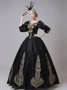 Classic Lolita Dresses Polyester Half Sleeves Classical Lolita Dress Black #931861
