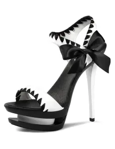 Platform Sexy Shoes High Heel Sandals 5.7 Inch Open Toe Contrast Color Women's High Heel Sandals #411636