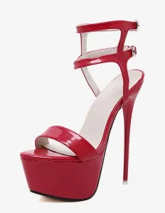 Red Sexy Sandals 2023 Platform Patent Sky High Sandals For Women #410131
