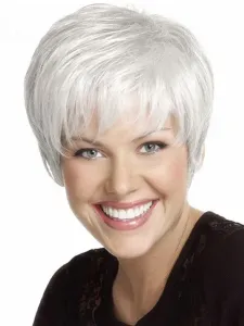 Synthetic Wigs Ivory Straight Heat-Resistant Fiber Tousled Short Women Short Wig For Women