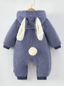Baby Toddlers Bunny Pajamas Kigurumi Onesie Striped Winter Jumpsuit For Children Carnival onesie pajamas #428193