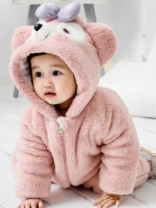 Bear Pajamas Kigurumi Onesie Toddlers Baby Pink Flannel Winter Jumpsuit For Kids Carnival Halloween onesie pajamas #428198