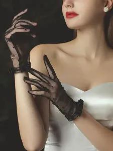 Wedding Gloves Gloves Tulle Bows Bridal Gloves #942305