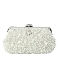 Wedding Hand Bag White Kiss Lock Star Pattern Casual Handbag #495735