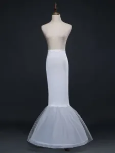 Ivory Wedding Petticoat Tulle Long Mermaid 1 Layer 2 Hoop Bridal Petticoat