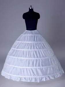 Wedding Petticoat Long White Full Gown 6 Hoop Bridal Crinoline Slip