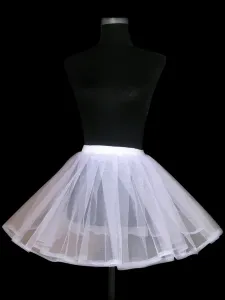 Wedding Short Petticoat White Tulle Underskirt 2 Tiered Bridal Crinoline Skirt Slip #422034
