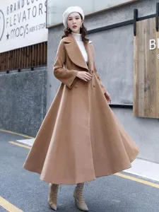 Long Coat For Woman V Neck Oversized Winter Outerwear #534783
